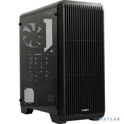 корпус ZALMAN S2 TG, ATX, BLACK, TEMPERED GLASS WINDOW, 2x3.5", 2x2.5", 2xUSB2.0, 1xUSB3.0, FRONT 2x120mm