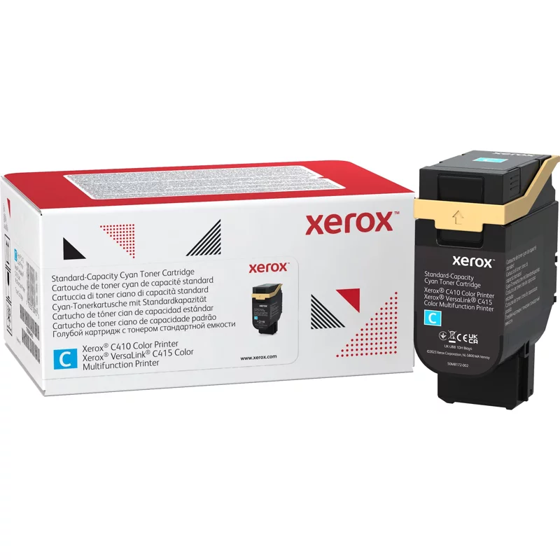 Тонер картридж стандартный, синий Xerox VLC410/415 (2000 страниц)/ Cyan Standard Capacity Toner Cartridge, Xerox VLC410/415 (2,000 Pages) (006R04678)