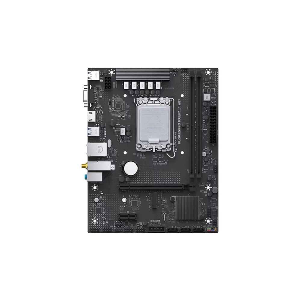 Материнская плата Maxsun MS-Challenger B760M-F WIFI B760, LGA1700, 2*DDR4, 1*PCIEx16, 1*PCIEx1, 1*M.2, 6*USB3.2Gen1, 4*USB2.0, 3*SATA3.0, 1G, DP, HDMI, M-ATX, RTL (6940709661604)