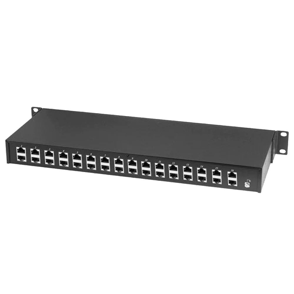 Грозозащита/ SC&T SP016P Устройство грозозащиты Ethernet c PoE на 16 каналов.