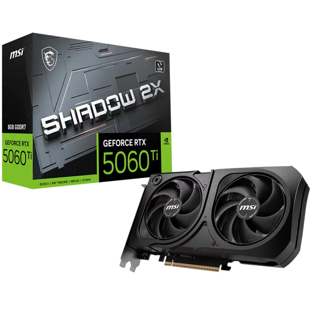 Видеокарта MSI RTX5060Ti SHADOW 2X PLUS 8GB GDDR7 128bit 3xDP HDMI 2FAN RTL (RTX 5060 TI 8G SHADOW 2X PLUS)