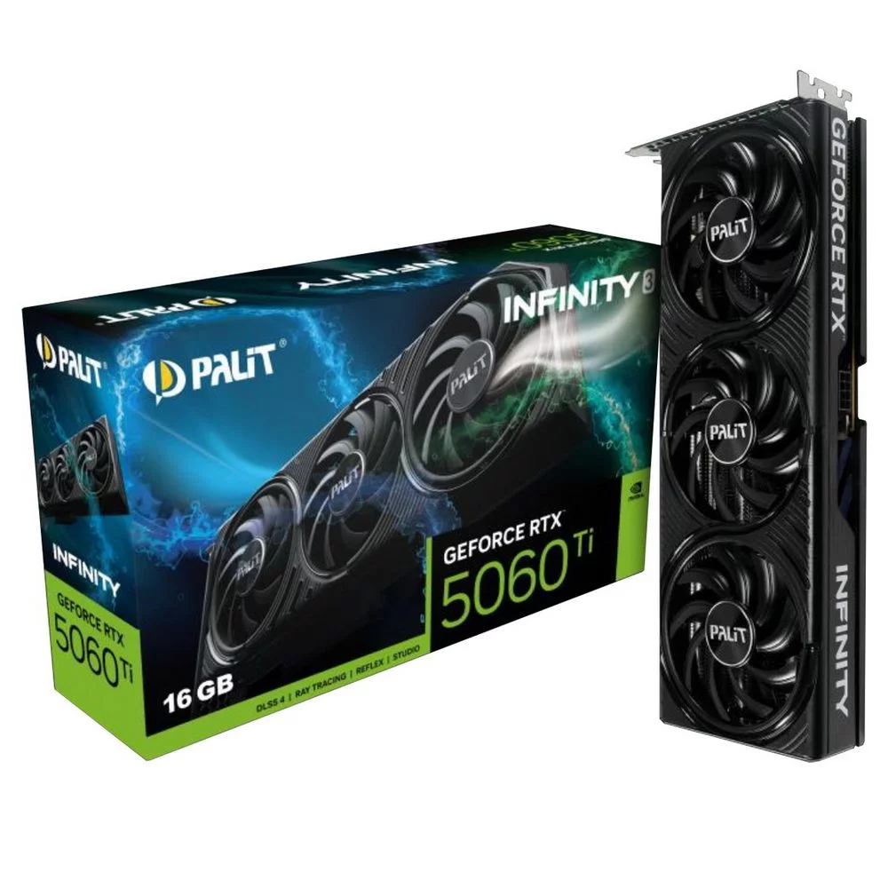 Видеокарта Palit Bad Pack RTX5060Ti INFINITY 3 16GB GDDR7 128bit 3xDP HDMI 3FAN RTL (NE7506T019T1-GB2061S||BP)