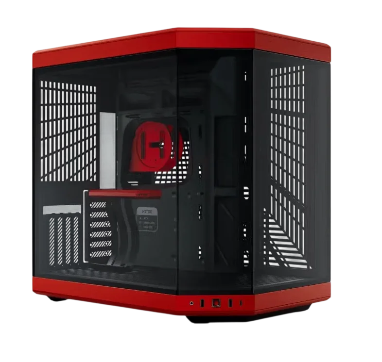 Корпус без блока питания/ Case HYTE Y70, Midi-Tower, TG, no fans, 2xUSB-A 3.2, 1xUSB Type-C, E-ATX, ATX, mATX, mITX Black Cherry (CS-HYTE-Y70-BR)
