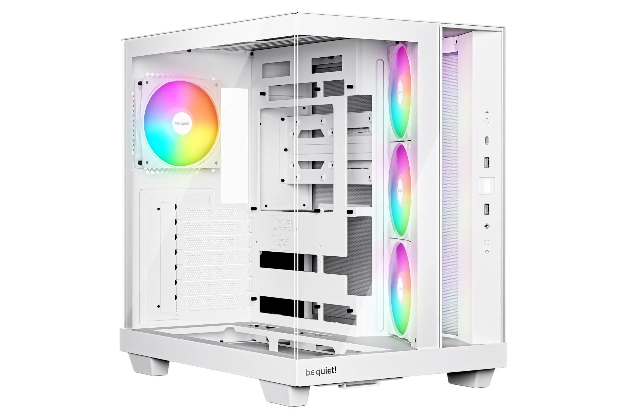 Корпус Компьютер без блока питания/ Case be quiet! LIGHT BASE 500 LX, Midi-Tower, TG, 4x120mm ARGB, 2xUSB-A 3.2, 1xUSB 3.2 Type-C, ATX, mATX, mITX White (BGW86)