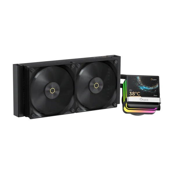 Система водяного охлаждения Ocypus Sigma L24 PRO BK, 240mm, LCD Pump, 2x120mm FDB fans, LGA115X/1200/1700/18XX, AM4/AM5