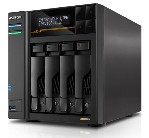 сетевое хранилище ASUSTOR AS6804T 4-Bay NAS/AMD Ryzen V3C14 2,3GHz/16GB DDR5, noHDD(HDD,SSD)/2x5,2х10,Gbe(LAN)/3xUSB3.2,Type-C; 90IX01T4-BW3S00