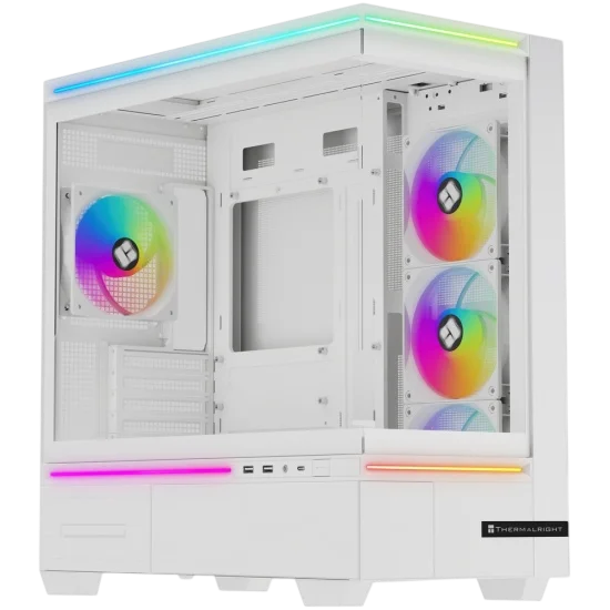 Корпус без блока питания/ Case Thermalright M10 FAN4-C, Mini-Tower, TG, 4x120mm ARGB, 2xUSB-A 3.0, 1xUSB Type-C, mATX, mITX White (TL-M10 WHITE FAN4-C)