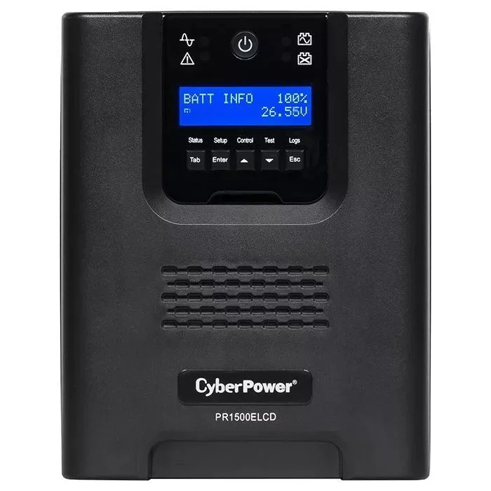 Источник бесперебойного питания CyberPower PR1500ELCD, Line-Interactive, 1500VA/ 1350W USB/ RS-232/ EPO/ SNMPslot 8 IEC С13