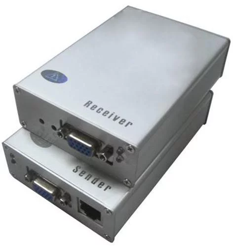 Передача VGA+аудио по кабелю витой пары OSNOVO TA-V/3+RA-V/3 Комплект (передатчик+приёмник) для передачи VGA и аудиосигнала по кабелю UTP CAT5 до 200м. Разрешение до 1920х1440. Мет. корпус. В комплекте: БП DC9V(1A) - 2шт. Размеры передатчик