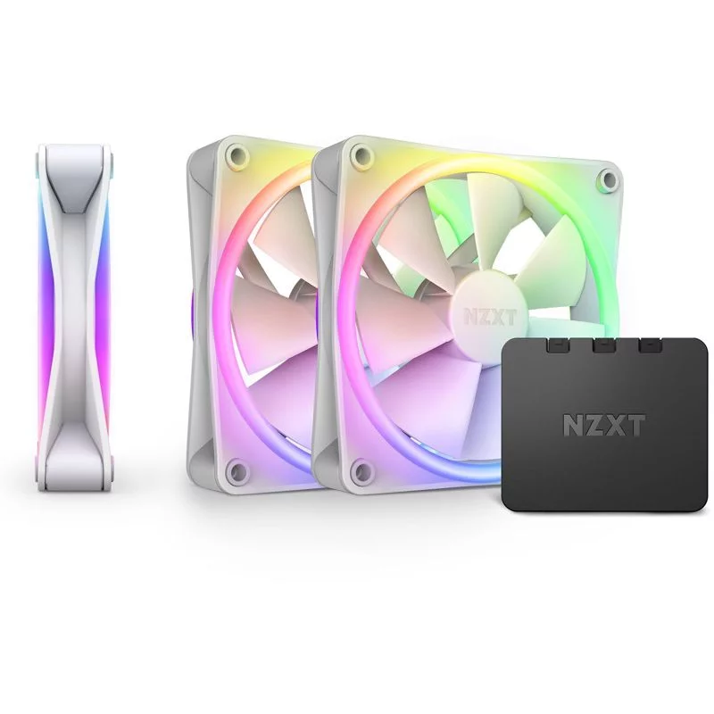 Комплект кулеров для корпуса ПК/ Case Cooler NZXT F120 RGB DUO Triple Pack (120x120x25mm, 4-pin PWM, RGB, 48.58CFM, 29dBA, 1800RPM, White, 3pcs) (RF-D12TF-W1)