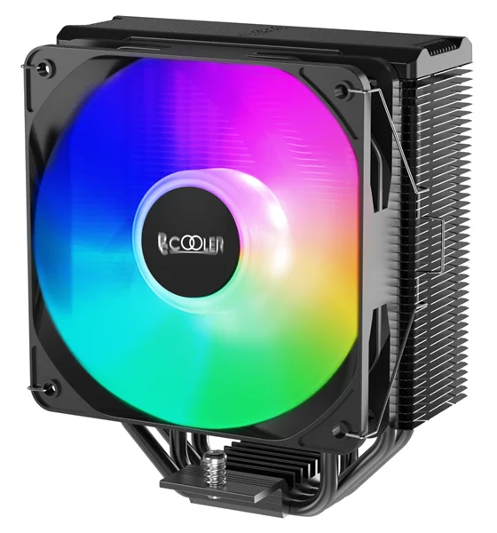 Кулер для процессора/ PCCooler PALADIN EX400S (180W, 4-pin PWM, 157mm, Al/Cu, 4x6mm, FRGB, 1x120mm, 73.6CFM, 28.6dBA, 1800RPM, S: 1851/1700/1200/115X, AM5/AM4, silver, black)