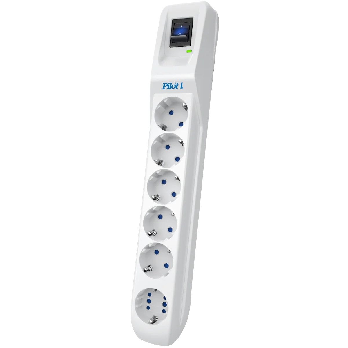 Сетевой фильтр Pilot L GP 6 розеток (5 евро + 1GP) 10 м/ Surge protector Pilot L GP 6 outlets (5 EUR + 1GP) 10 m white (PILOT L-6 GP 10M)