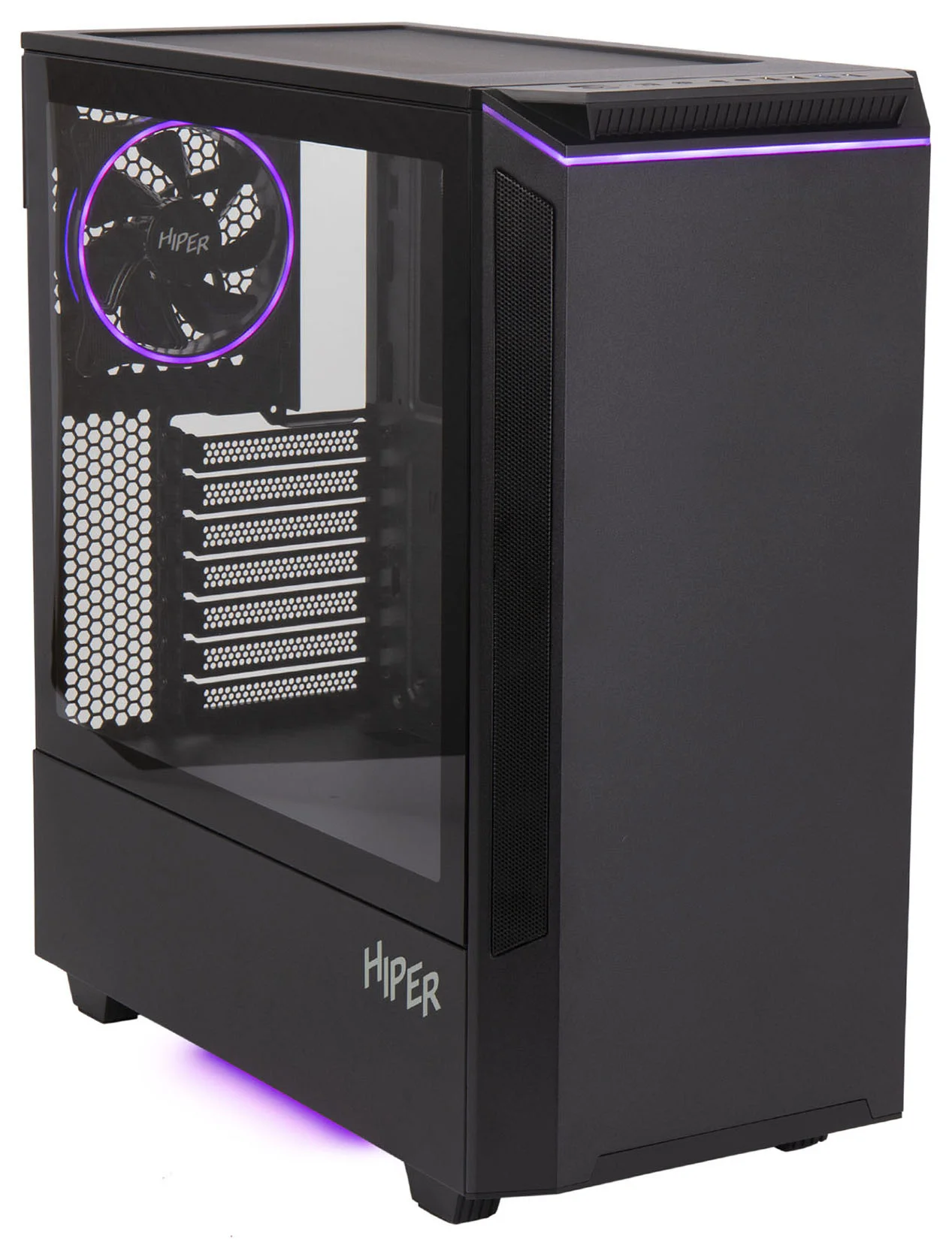Корпус Hiper PB81 черный без БП ATX 4x120mm 2xUSB2.0 2xUSB3.0 audio bott PSU (PB81#MLN)