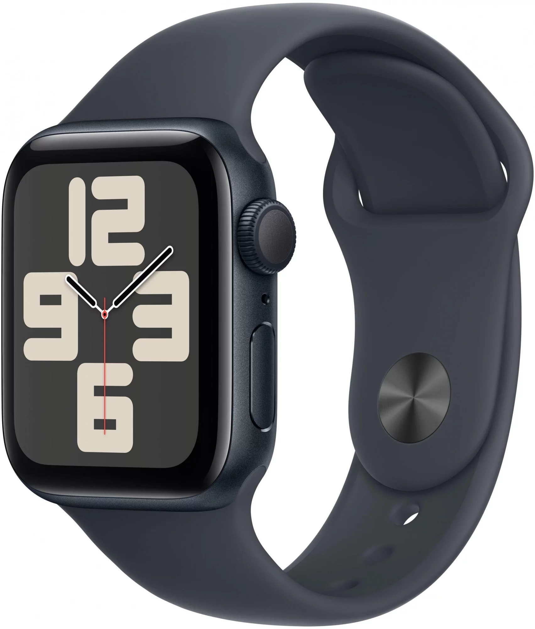 Смарт-часы Apple Watch SE 2024 A2722 40мм OLED корп.темная ночь Sport Band рем.темная ночь разм.брасл.:140-190мм (MXE73ZP/A)