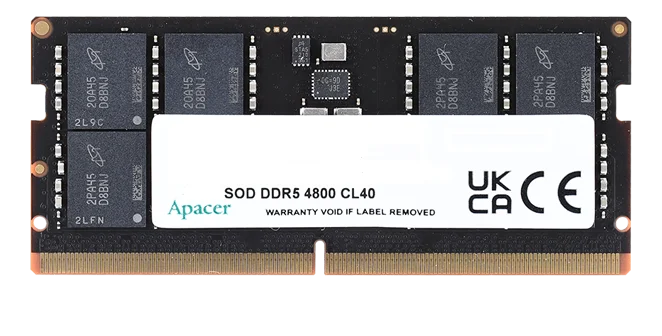 Apacer DDR5 16GB 4800MHz SO-DIMM (PC5-38400) CL40 1.1V (Retail) 2048*8 3 years (AS16GHB48CTBBGH/ FS.16G2A.PTH)