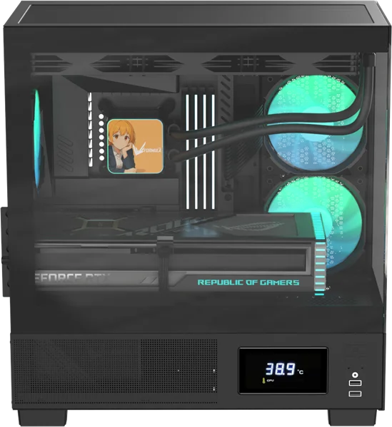 корпус Formula V Line Crystal E1M Black, MATX, USB3.0*2, Switch Display Panel