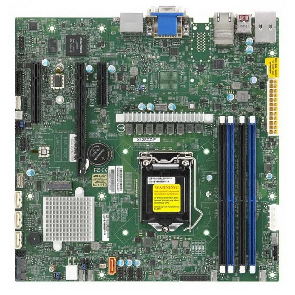 Материнская плата MBD-X12SCZ-F-O / Single LGA1200,Intel® W480,4xDDR4,4xSATA (RAID 0,1,5,10),1xDOM,2x1GbE (Intel® I219LM+I210-AT),IPMI 2.0 with LAN,1xPCI-Ex16+2xPCI-Ex4,1xM2 PCI-e3.0x4/ SATA (2280,22110),1xM2 PCI-e3.0x1/ CNVi (2230),Audio ALC 888S,VGA port