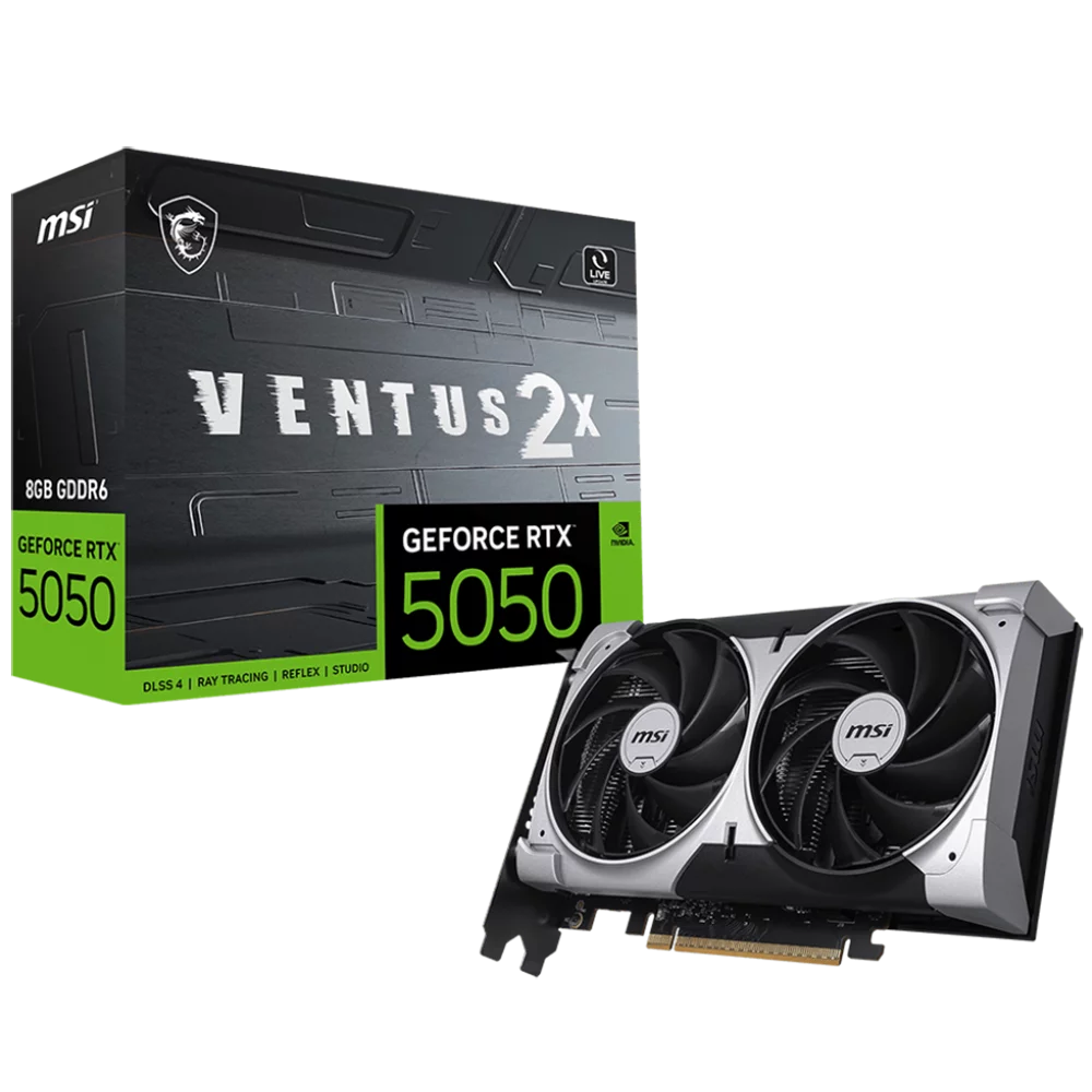 Видеокарта MSI RTX5050 VENTUS 2X 8GB GDDR6 128bit 3xDP HDMI 2FAN RTL (RTX 5050 8G VENTUS 2X)
