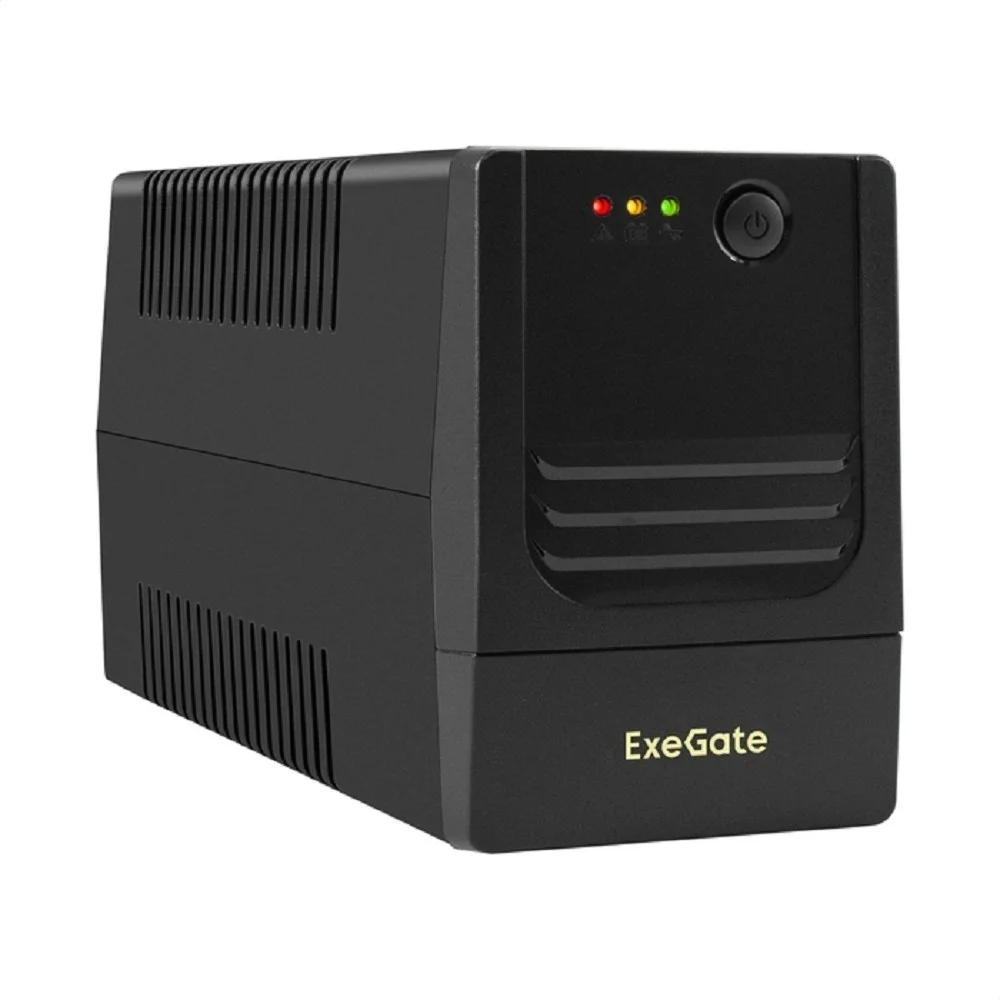 Exegate EX299753RUS ИБП ExeGate Power NB-600.LED.AVR.2SH (600VA/360W, LED, AVR, 2*EU/Тип F(Schuko), батарея 12V 7.2Ah, Black)