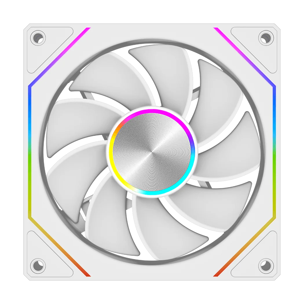 Кулер для корпуса/ Case Cooler PCCooler FG120R ARGB WH Reverse (120x120x25mm, 4-pin PWM, ARGB, 54CFM, 28.4dBA, 1800RPM, White)