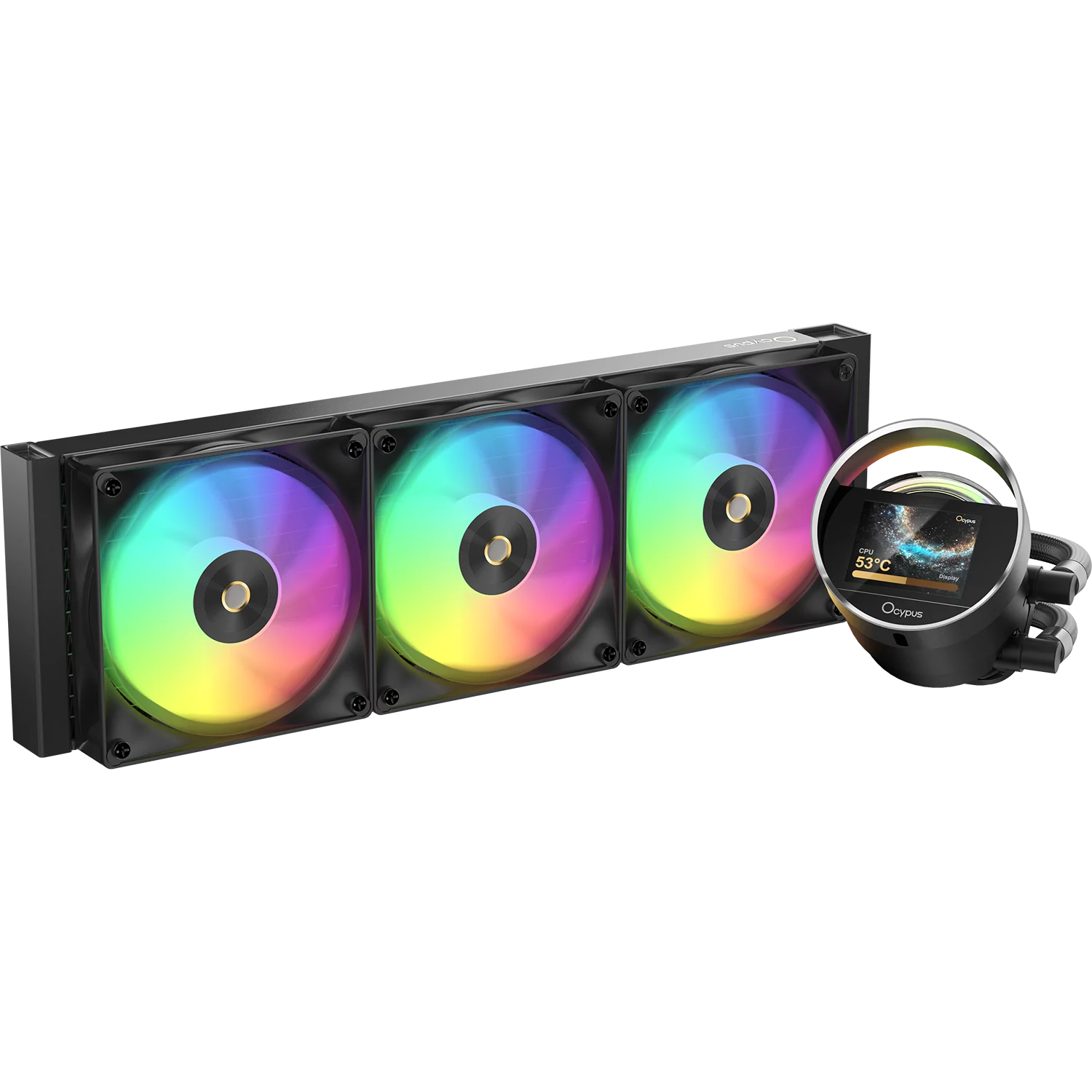 Система жидкостного охлаждения/ Water Cooling System Ocypus Sigma L36 BK ARGB (300W, 360mm, LED, Black, ARGB/ Fans: 3x120mm, 73CFM, 2000RPM/ Pump height 99mm, 27dBA, 3100RPM, Rad thickness 27mm/ S: 18 (SIGMA-L36-BK3AAWWN00X-GL)