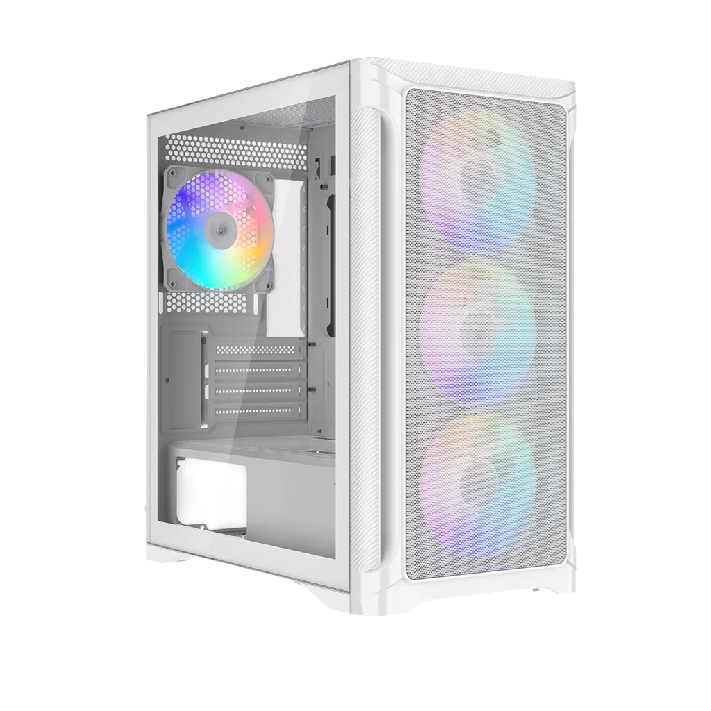 Корпус Компьютер без блока питания/ Case SAMA S31 White, Midi-Tower, TG, 4x120mm ARGB, 2xUSB 3.0 + 1xUSB 3.2 Type-C, mATX, mITX White (S31-WHMMA4X1-GL)