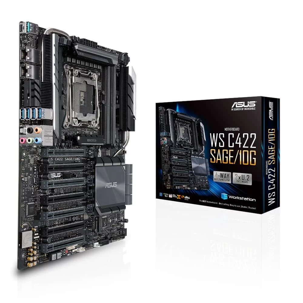 Картинка Материнская плата ASUS WS C422 SAGE/10G (90SW00J0-M0EAY0) 