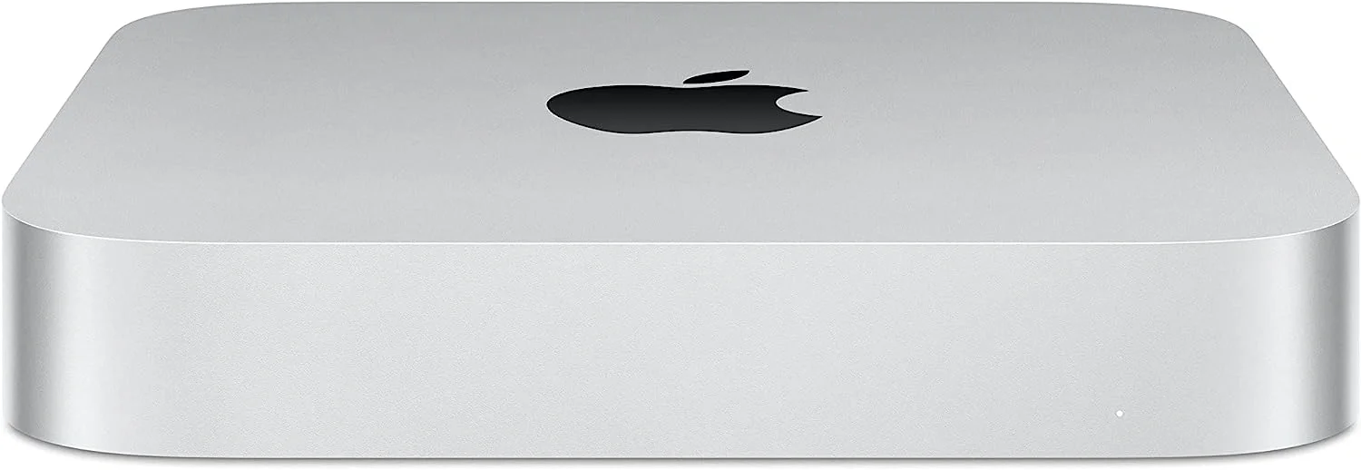 Компьютер Apple Mac mini A2686 slim M2 8 core (3.49) 8Gb SSD256Gb 10 core GPU macOS GbitEth WiFi BT серебристый (MMFJ3HN/A)