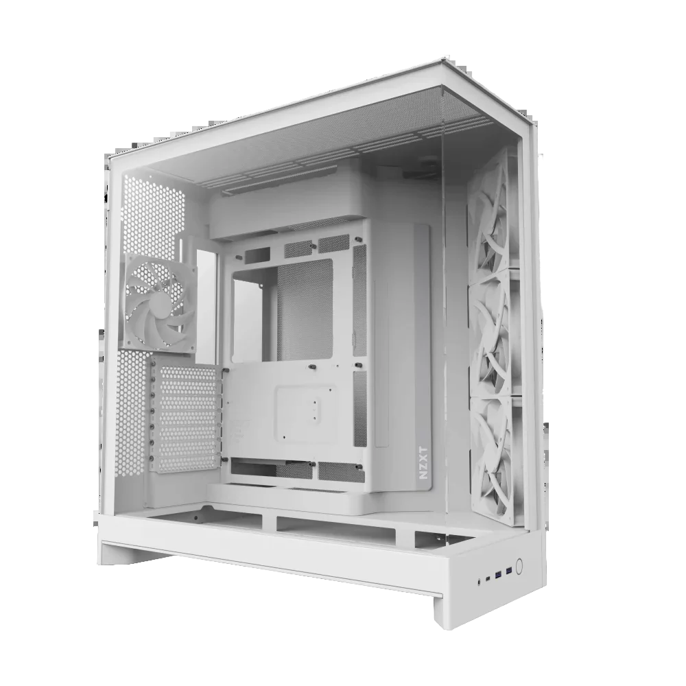 Корпус без блока питания/ Case NZXT H9 Flow (2025), Midi-Tower, TG, 3x140mm + 1x120mm, 2xUSB-A 3.2 + 1xUSB-C 3.2, E-ATX, ATX, mATX, mITX White (CM-H92FW-01)