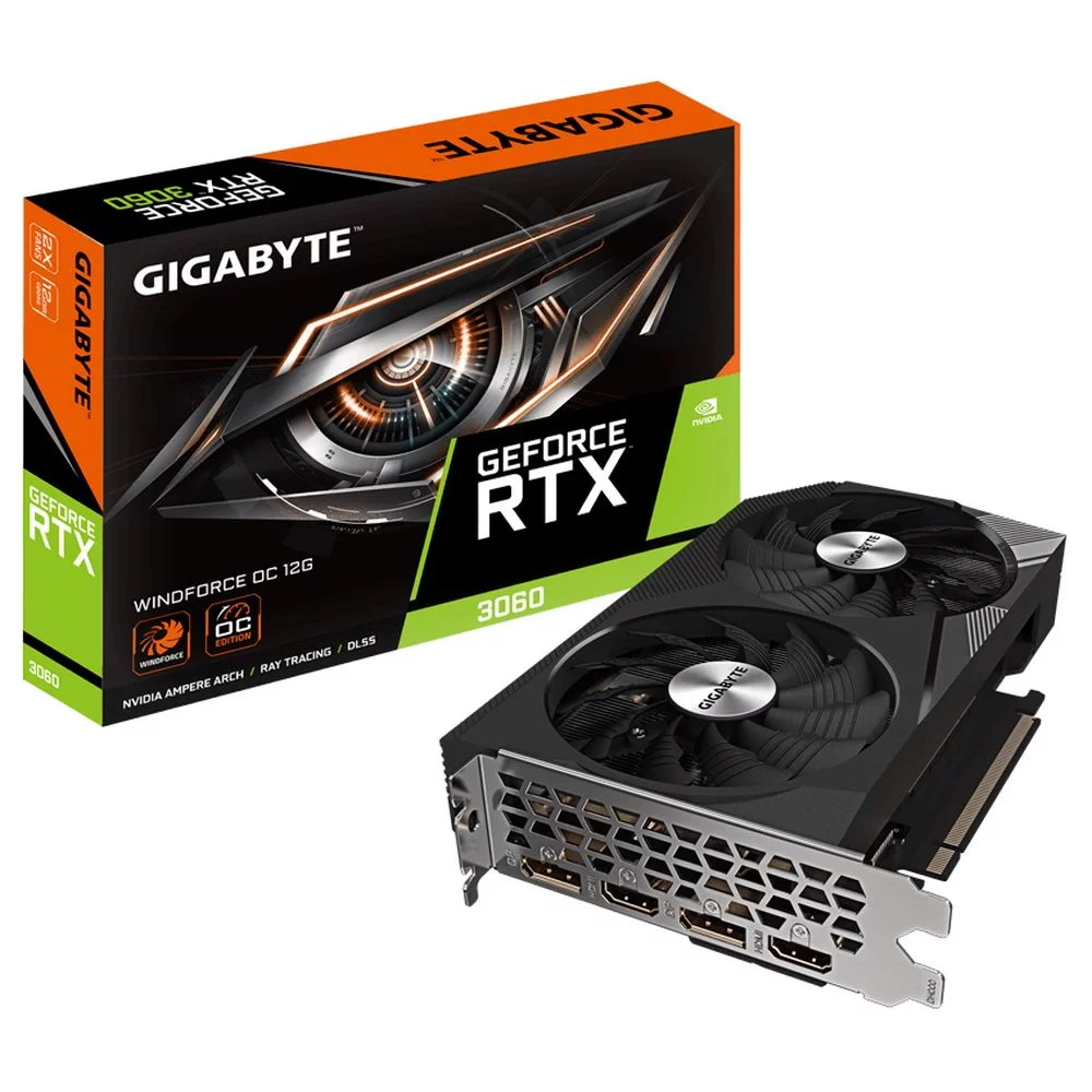 Видеокарта Gigabyte RTX3060 WINDFORCE OC 12GB GDDR6 192-bit HDMIx2 DPx2 (GV-N3060WF2OC-12GD 2.0||BP)