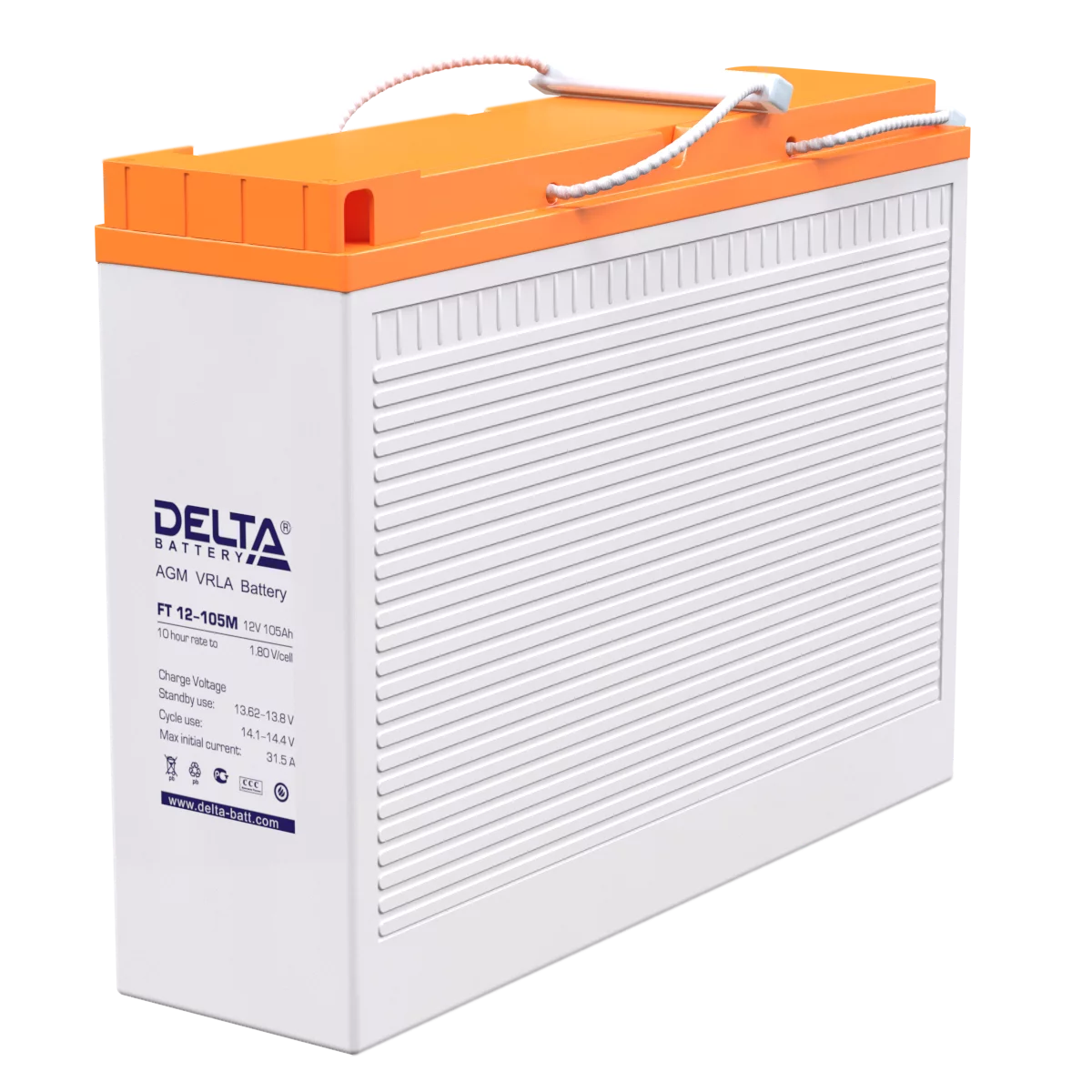 Батарея DELTA серия FT-M, FT 12-105 М, напряжение 12В, емкость 105Ач (разряд 10 часов), макс. ток разряда (5 сек.) 900А, макс. ток заряда 31.5А, свинцово- (FT 12-105 M)