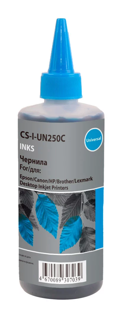 Чернила Cactus CS-I-Un250C голубой 250мл для Epson/Canon/HP/Brother Ecotank