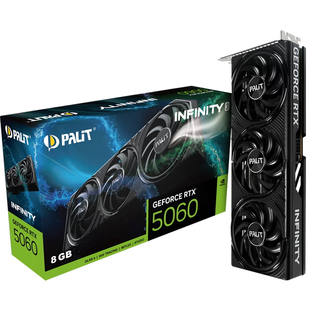 Видеокарта PALIT RTX5060 INFINITY 3 8GB GDDR7 128bit 3-DP HDMI (NE75060019P1-GB2063S)