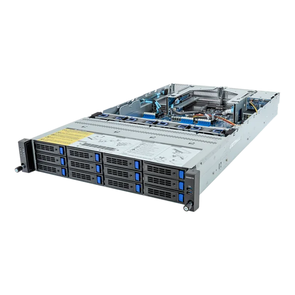 Шасси серверное Gigabyte Server Platform R283-Z91 Rev.3x / 2U / 2xAMD (9004/ 9005) / 2xHS / 24xDIMM / 12xLFF SAS/ SATA + 2xSFF SAS/ SATA + 3xM.2 PCIe Gen3 / 2xGbE / 2xOCP 3.0 / 6xFHHL / 2x1600W / Rails (R283-Z91-AAV2)