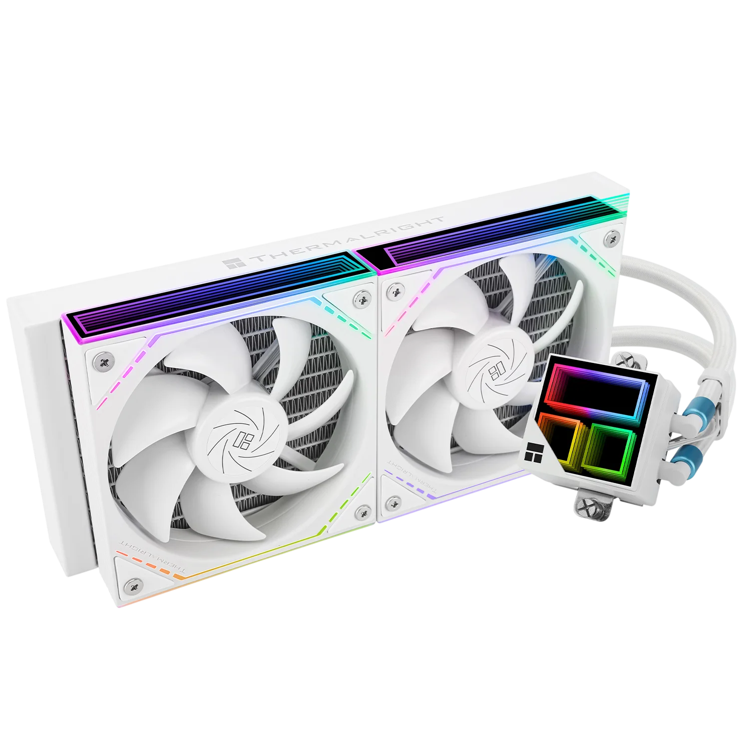 Водяное охлаждение для процессора/ Water Cooling System Thermalright Frozen Infinity 240 (240mm, White, ARGB/ Fans: 2x120mm, 68.9CFM, 28.2dBA, 2000RPM/ Pump height 60mm, Rad thickness 27mm/ S: 1700, 1 (F-INFINITY-WH-240)