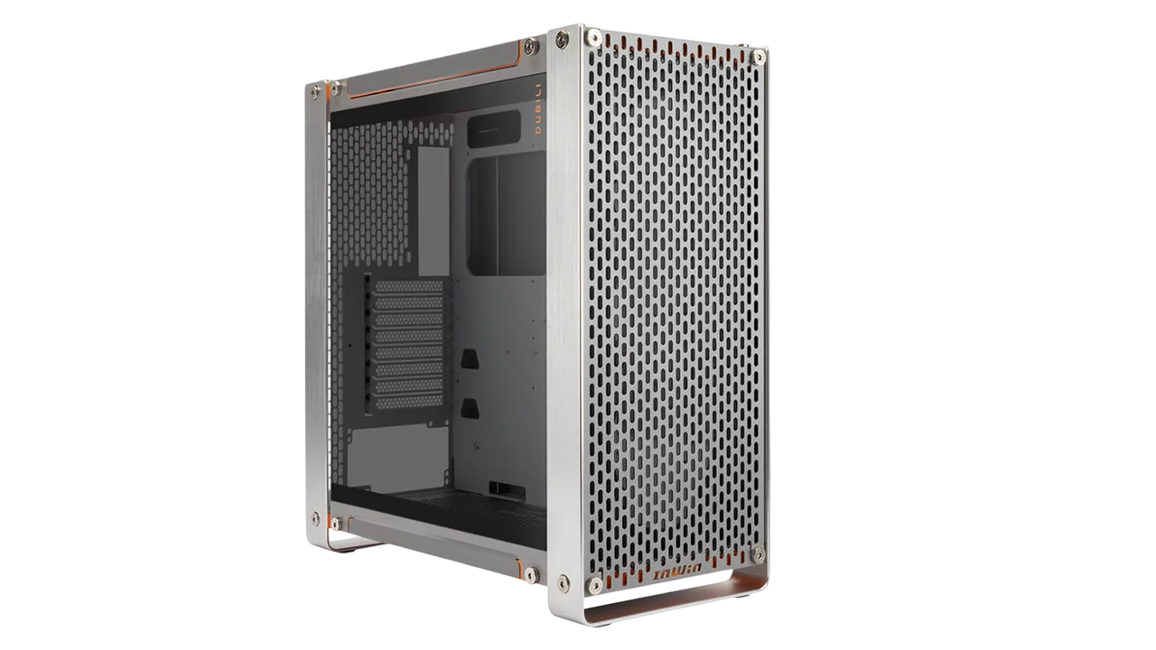 Корпус без блока питания/ Case InWin Dubili, Full-Tower, TG, 4x140mm, 2xUSB-A 3.2 + 1xUSB-C 3.2, E-ATX, ATX, mATX, mITX Titanium Grey (IW-CS-DUBILIASB-GRY)