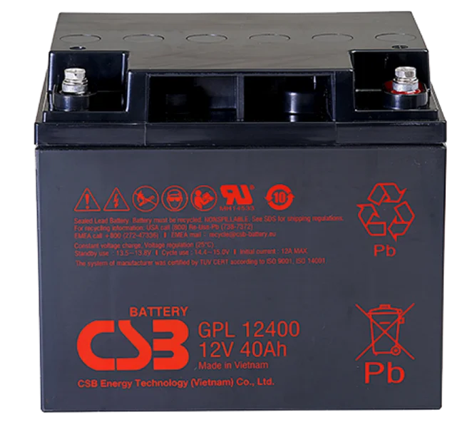 CSB Аккумуляторная батарея для ИБП (10-12 лет) (12V/ 40Ah) (GPL12400 I CSB)