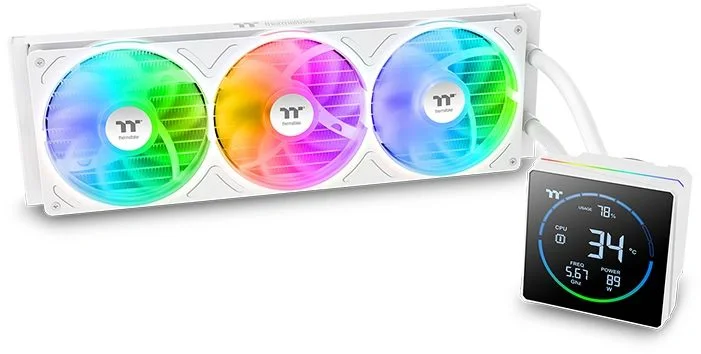 Система водяного охлаждения Thermaltake TH360-S V3 Snow ARGB Soc-AM5/AM4/1200/1700/1851 белый 4-pin 37.8dB Al LCD 365W Ret (CL-W472-PL12SW-A)