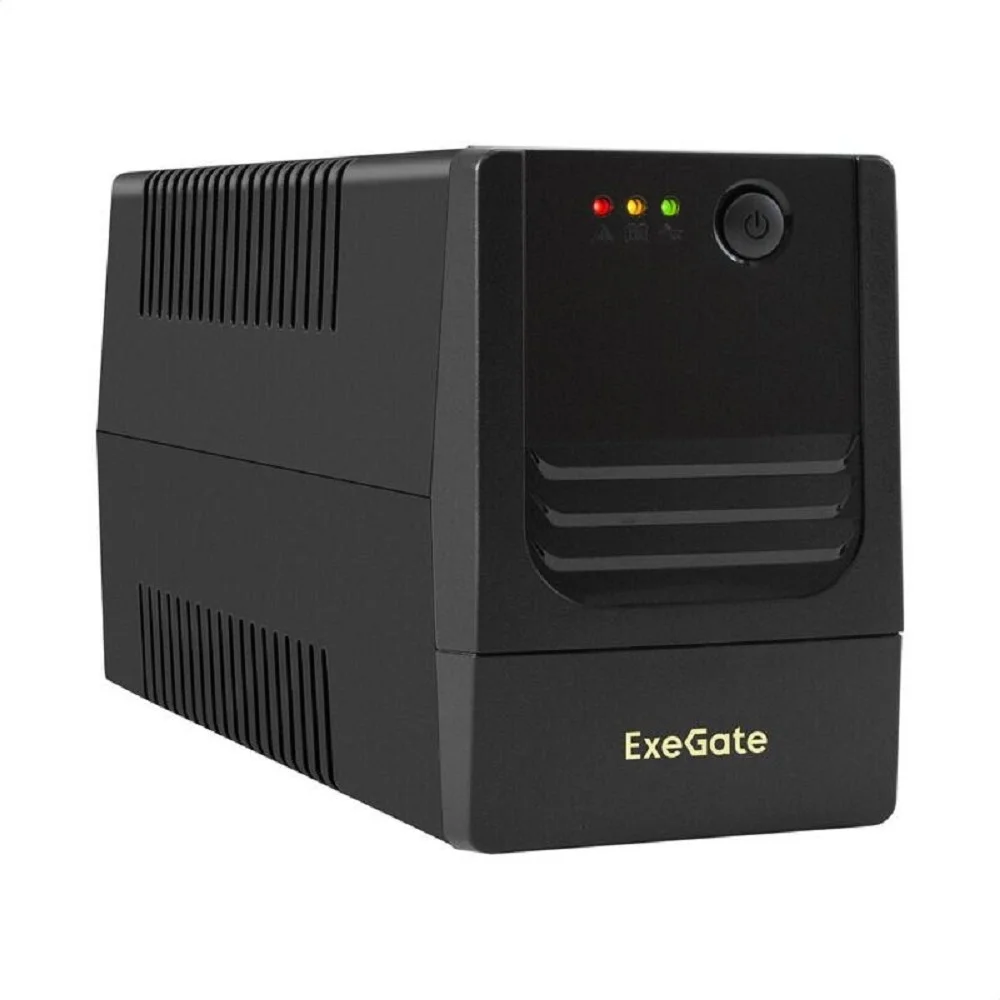 Exegate EX299492RUS ИБП ExeGate Power NB-1000.LED.AVR.2SH (1000VA/650W, LED, AVR, 2*Schuko, батарея 12V 9Ah, Black)
