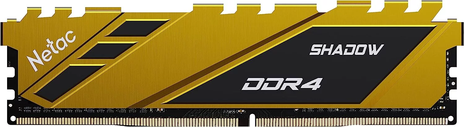 Модуль памяти DDR4 DIMM 8Gb PC21300, 2666Mhz, Netac Shadow NTSDD4P26SP-08Y C19 Yellow, с радиатором