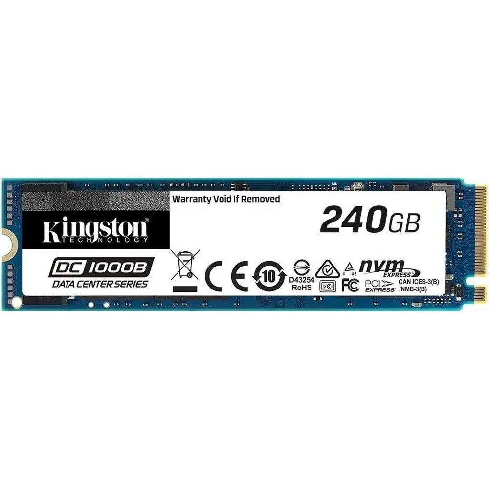 Твердотельный накопитель SSD Kingston OEM M.2 2280 240GB DC1000B Enterprise SSD SEDC1000BM8/ 240G PCIe Gen3x4 with NVME, 2200/ 290, IOPS 111/ 12K, MTBF 2M, 3D TLC, 248TBW, 0.5DWPD (303599) oem (SEDC1000BM8/240G||OEM)