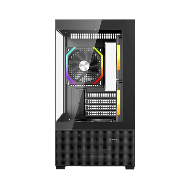 корпус 1STPLAYER CV6 ARGB Black / mATX / 3x120mm ARGB & 2x120mm fans / CV6-BK-2FAR-2FH7R-1FH7