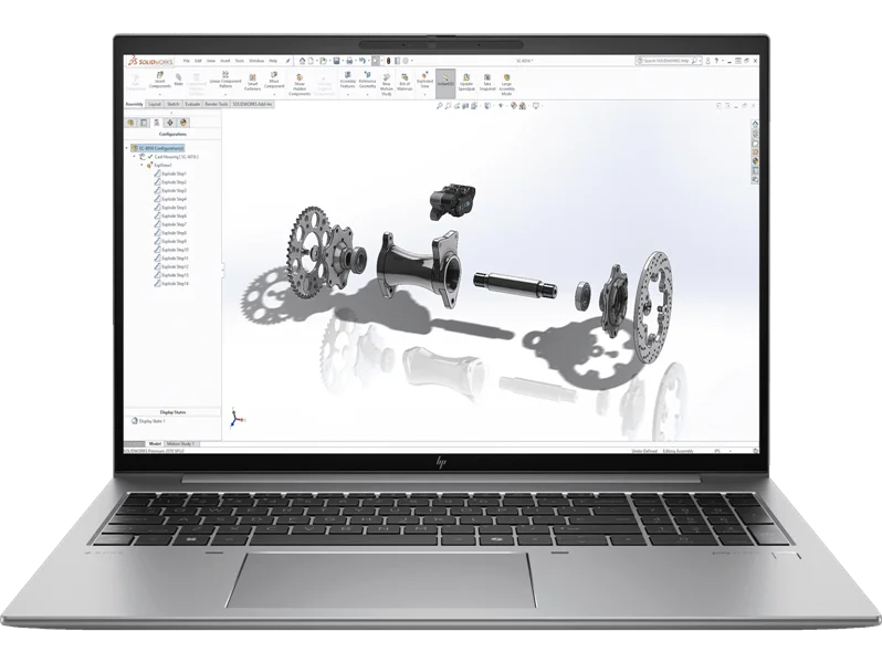 Ноутбук HP Zbook Firefly 16 G11 Intel U7-155H,16" WUXGA(1920x1200)IPS AG 300nits, Intel Arc Graphics, 32Gb DDR5(1), 1Tb SSD,56Wh LL,FPR,HD Webcam,1.79kg,2y,Gray,Win11Pro Multilanguage, eng kbd (A1VT7PT)