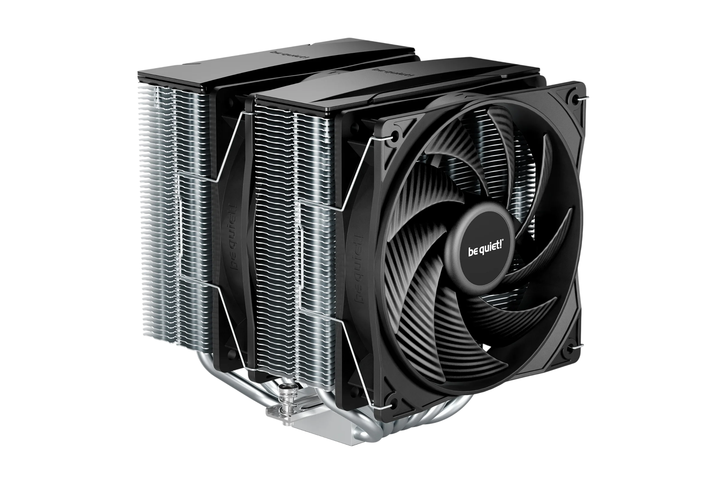 Кулер для процессора/ CPU Cooler be quiet! PURE ROCK PRO 3 (250W, 4-pin PWM, 155mm, Al/ Cu, 6x6mm, 2x120mm, 59.6CFM, 34.8dBA, 2000RPM, S: 1851/ 1700/ 1200/ 115X, AM5/ AM4, black/ silver) (BK041)