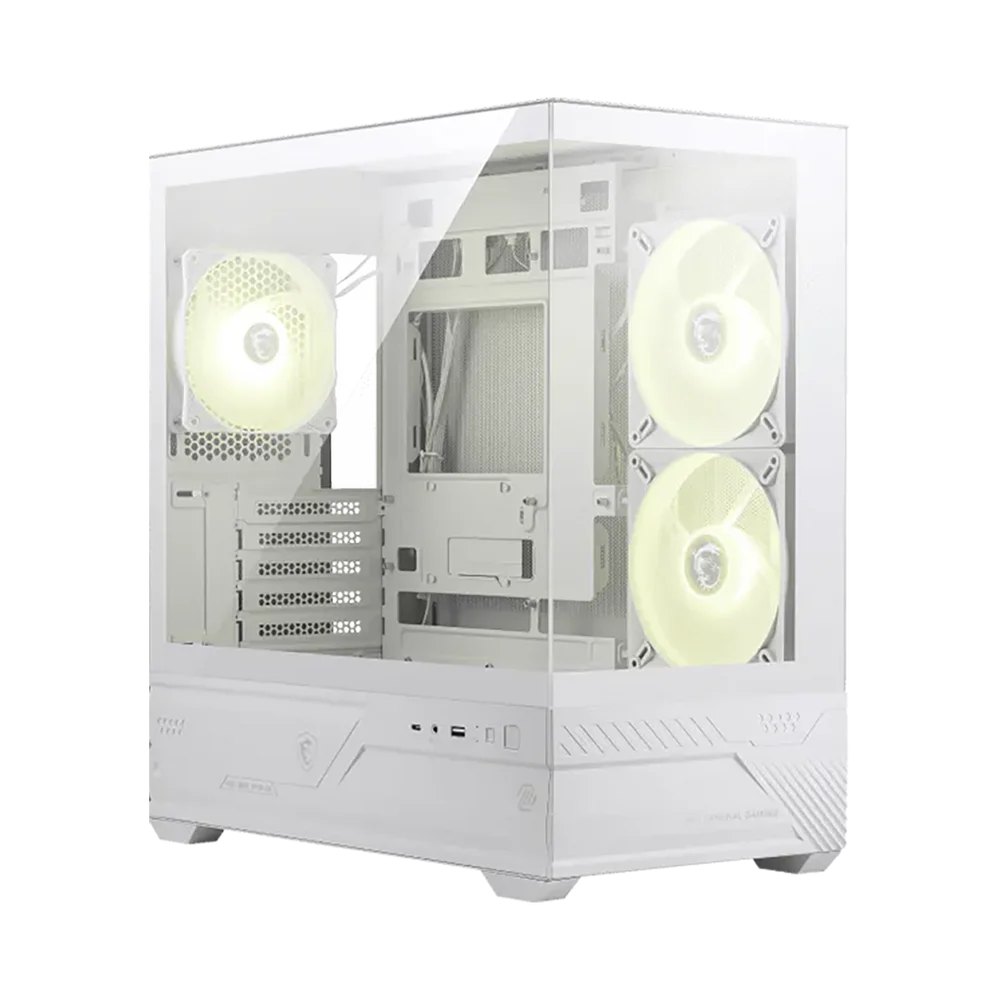 Корпус для Компьютер MSI MAG PANO M110R WHITE , Micro-ATX, 1xUSB 3.2 Gen 1, 1xUSB 3.2 Gen2x2 Type-C, 2x140mm, ARGB Reverse Blade Fan, 1x120mm ARGB Fan, ARGB+PWM Control Board, TG (306-7G33W21-JA4)