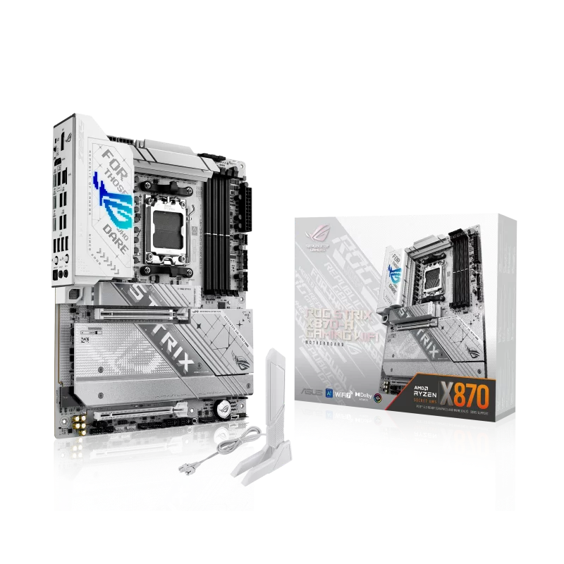 Материнская плата ASUS ROG STRIX X870-A GAMING WIFI, AM5, X870, 4*DDR5, 2*SATA, 4*M.2, 9*USB 3.2, 2*USB4, Type-C, 3*PCIx16, DP+HDMI, ATX (90MB1IF0-M0EAY0)