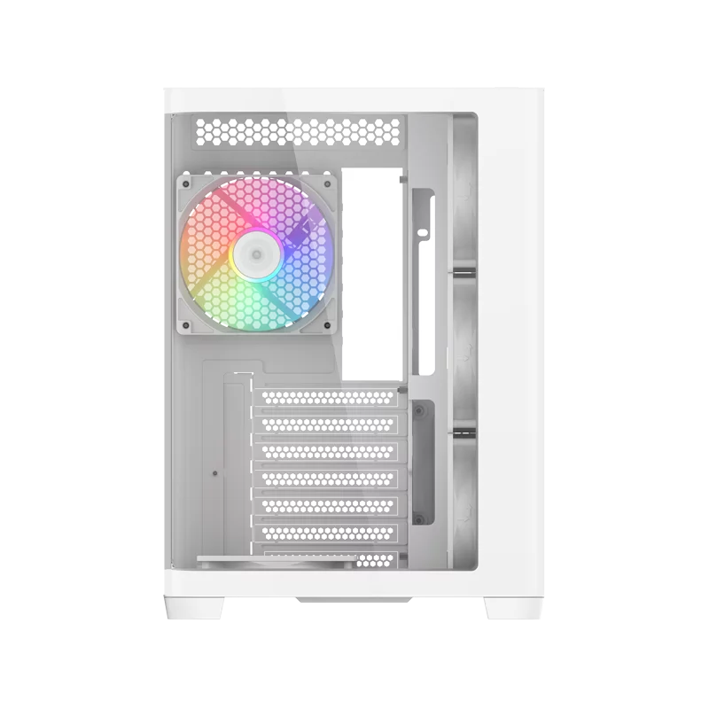 Корпус ПК без блока питания/ Case SAMA V60 White, Midi-Tower, TG, 7x120mm ARGB, 2xUSB 3.0 + 1xUSB 3.1 Type-C, ATX, mATX, mITX White (V60-WHADA7X1-GL)
