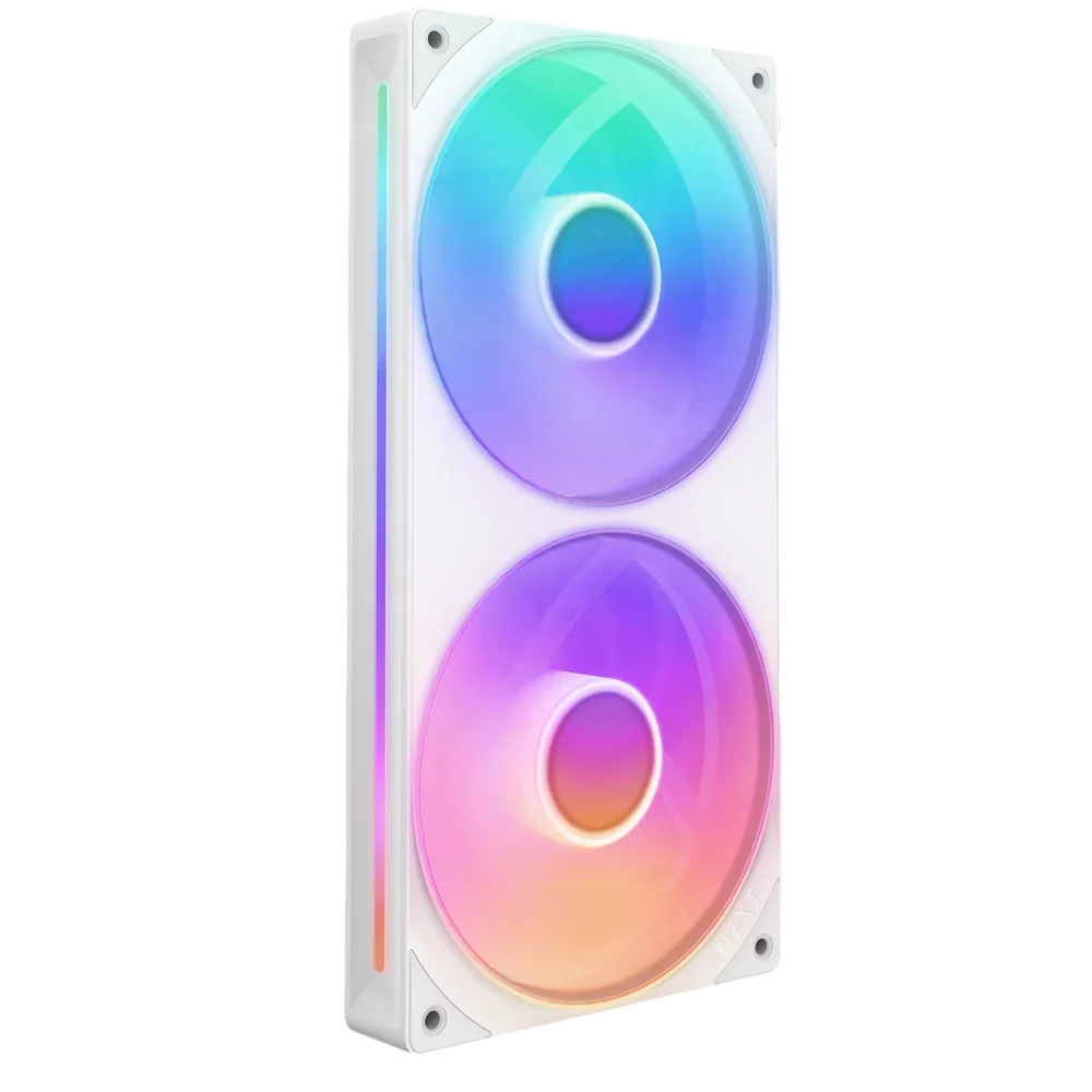 Кулер для корпуса ПК/ Case Cooler NZXT F240 RGB Core (120x120x25mm, 4-pin PWM, RGB, 75.12CFM, 30dBA, 2400RPM, White, Single-Frame RGB Fan Unit) (RF-U24HF-W1)