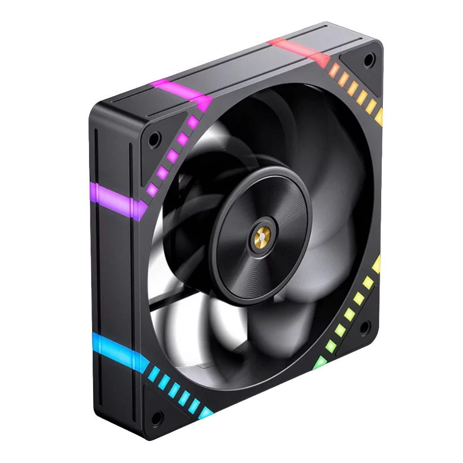 Кулер для корпуса/ Case Cooler JONSBO HF2-120BR Reverse (120x120x25mm, 4-pin PWM, ARGB, 63.3CFM, 29.5dBA, 2200RPM, Black)