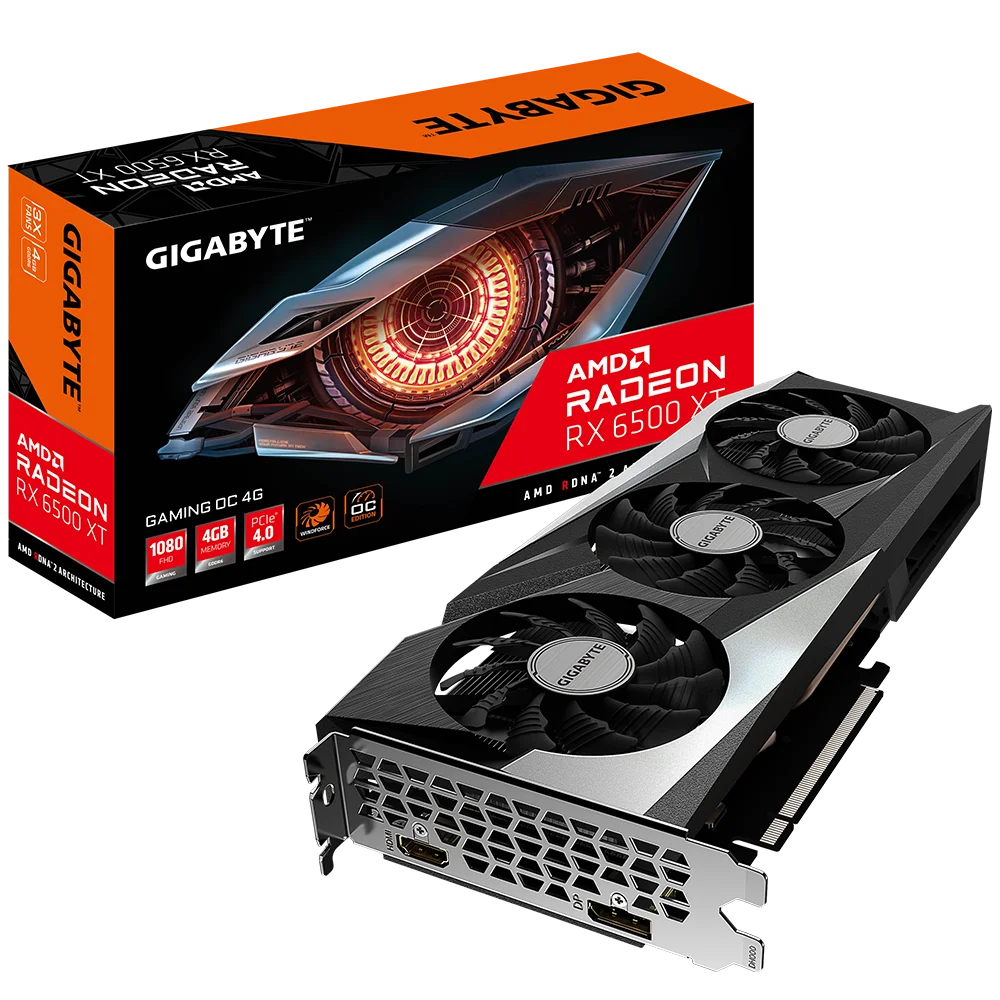 Видеокарта Gigabyte Bad Pack RX6500XT GAMING OC 4GB GDDR6 64bit HDMI DP (310561) (GV-R65XTGAMING OC-4GD||BP)